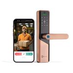 DELTA A1 PRO Digital Smart Door Lock | Fingerprint | passcode | WiFi Mobile App | RFID Card | Manual Key Access for Wooden Doors (WiFi inbuilt) |3 Years Warranty (Red Bronze)