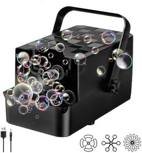 Panamalar Máquina de Burbujas para Niños, Máquina Pompas de Jabón Automática Portátil con 3 Tipos Varillas/10000+ Pompas/300ml Solución Contenedor/2 Velocidades para Bodas Fiestas al Aire Libre-Negro