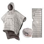 Thermal Poncho Wearable Hooded Blanket - Envelope Lightweight Camp Sleeping Bag Cloak Cape Windproof Compression Sack