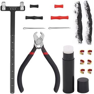 Rustark 17Pcs Archery Bow String Tool Accessories Assortment Kit Including Archery Nocking Buckle Pliers, Bow String Nocking Point, T Shape Bow Square Ruler, Wax, Bow String Silencer, Finger Protector