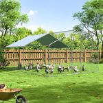 DAKITO Chicken Coop,Large Metal Chicken Run Pen,Walk in Chicken Coops for 10/40 Chickens,Double Door Chicken House with Waterproof & Anti-UV Cover for Backyard. (13.1x9.8x6.4 FT)