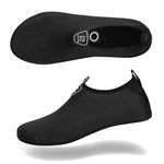 Barefoot Water Shoes Aqua Spotrs Socks Quick-Dry Beach Swim Snorkeling Surf Diving Pool Yoga Shoes for Mens Womens (S101-Black, 7.5/8.5UK)