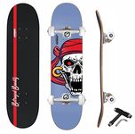 Jaspo Bandits Uv Print Skateboard - 31X8 Inches, 7-Layer Canadian Maple, Fully Assembled For Kids/Youth/Adults (Bandits) - Multicolor