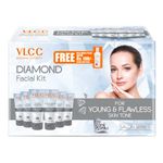 VLCC Diamond Facial Kit with FREE Rose Water Toner - 300g + 100ml | Skin Purifying Facial with Colloidal Diamond, Jojoba Oil, Olive Oil & Aloe Vera. Detoxifying At Home Facial.