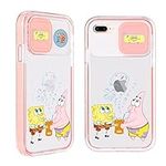 Qerrassa for iPhone 6/7/8 Plus Phone Case Cute Cartoon Character with Slide Camera Cover for iPhone 6/7/8 Plus for Girls Women Kids,Trendy Funny Unique Case for iPhone 6/7/8 Plus,Yellow Baby