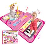 Toys for 3 Year Old Girls, 2 in 1 Girls toys Musical Mat for 3 4 5 Year Old Girl Gifts Kids Toys 3-6 Year Old Girl Boys Educational Music Toys for 3-6 Year Old Girls Boys Birthday Gifts