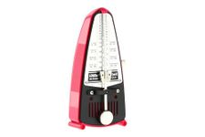 Wittner Metronome Taktell Piccolo Series 830 - Plastic casing - Without bell - Dark pink - Mechanically wound - No batteries required - Made in Germany