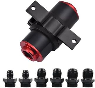 EVIL ENERGY Inline Fuel Filter 100 Micron with 6AN 8AN 10AN Adapter&Bracket Clamp 50MM Universal Red