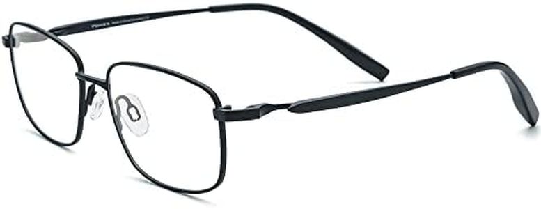 FONEX Pure Titanium Glasses Frame Men Square Eyeglasses Optical Eyewear F85755, F85755 Black