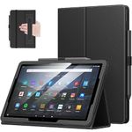 MoKo Case for All-New Kindle Fire HD 10 & 10 Plus Tablet (13th/11th Generation, 2023/2021 Release) 10.1" - Slim Folding Stand Cover with Auto Wake/Sleep, Black