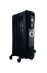 DeLonghi Oil-Filled Radiator Space Heater, Quiet 1500W, Adjustable Thermostat, 3 Heat Settings, Energy Saving, Safety Features, Nice for Home with Pets/Kids, Black, Comfort Temp EW7707CB