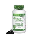 Benemax Hemp Seed Oil 100% Plant Based & 100% Vegan including a Plant Based Outer Softgel. For Pain, Inflammation, Anxiety, Depression, Stress, Sleep, Brain & Heart. Omega 3-6-9. Lower Blood Pressure. Improved Skin. High Absorption. 1000mg 90 count