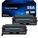 58A CF258A Toner Cartridge Black 2 Pack (with Chip) Compatible Replacement for HP CF258A 58A 58X CF258X Work for HP Laserjet Pro MFP M428fdw M428fdn M428dw M404 M428 M404n M404dn M404dw Printer Ink