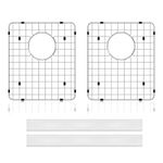 Kitpop Stainless Steel Sink Grid, 14.75" X 12.75" Sink Bottom Grid with Silicone Mat, Sink Protectors for Kitchen Sink (2 Pack)