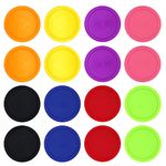 BQSPT 16 Pieces Air Hockey Pucks 2.5 Inch 64mm Heavy Replacement Pucks Air Hockey Tables Pucks for Game Tables Equipment Accessories(8 Thick 12 Grams and 8 Thin 7 Grams)