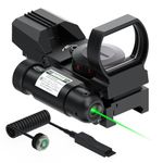 Feyachi RSL-88 Reflex Sight - 4 Reticle Red & Green Dot Sight Optics with Integrated Green Laser Sight Less Than 5mW Output with Pressure Switch