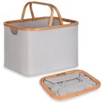 efluky Laundry Basket with Handles, 43L Collapsible Laundry Baskets, Versatile Foldable Washing Basket, Small Laundry Hamper for Toys, Blankets and Clothes, Outdoor Picnic Basket, Shopping Bag