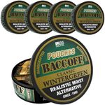 5 Cans, BaccOff Wintergreen Pouches | No Tobacco Dip, No Nicotine, Smokeless Alternative Snuff