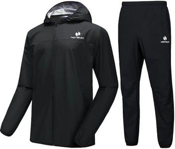 HOTSUIT Sauna Suit for Men Weight Loss Sweat Suits Gym Workout Exercise Sauna Jacket Pant Full Body, Black, 2XL