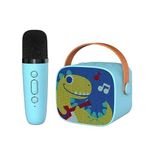 TOYS UNCLE Karaoke Machine for Kids, Portable Bluetooth Speaker with Wireless Microphone (Dinosaur)