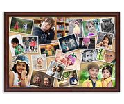 AJANTA ROYAL Personalized Synthetic Wood Wall Collage Photo Frames (Brown_16 X 24 Inch), Rectangular