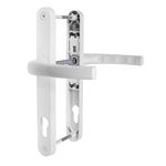 JCP UPVC Door Handle Pair Set Sprung 92 PZ 92mm, Backplate 240mm X 30mm (211mm Screw Centres, White)