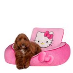 Hello Kitty and Friends Pink Bolster Pet Bed with Printed Design and Machine Washable Removable Insert - Size Large - Ultrasoft for Dogs and Cats