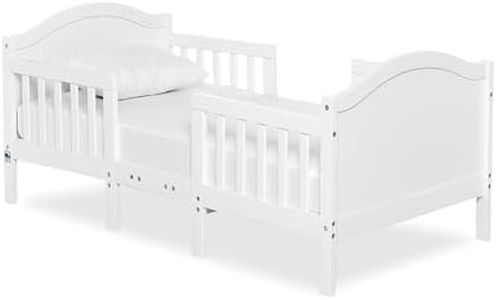 Dream On Me Portland 3 In 1 Convertible Toddler Bed in White, Greenguard Gold Certified, JPMA Certified, Low To Floor Design, Non-Toxic Finish, Pinewood