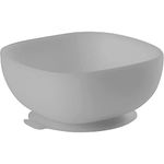 BÉABA - Silicone Bowl with Suction Cups - Baby and Children - Food and Weaning - Non-slip - Sticks perfectly to the table and the high chair tray - Microwave safe - Grey