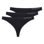 New Balance Women's Ultra Comfort Performance Seamless Thong Underwear (3 Pack), Black/Black/Black, X-Large