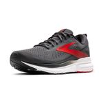 Brooks Men's Trace 3 Sneaker, Ebony Fiery Red White, 9 UK