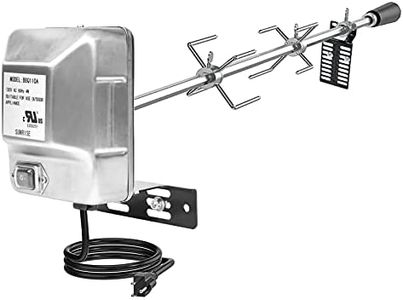 TuhooMall Heavy-Duty Stainless Steel Grill Rotisserie Kit with 35 X 1/3 Inch Spit Rod, Stainless Steel Electric Motor and Necessary Rotisserie Accessories