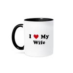 3dRose I Love My Wife - Two Tone Black Mug, Ceramic, Multi-Colour, 10.16 x 7.62 x 9.52 cm