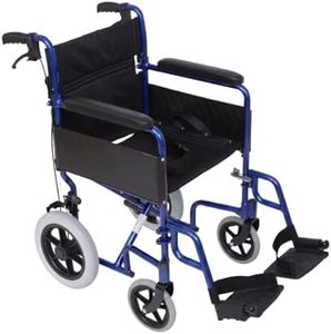 AMW004 Angel Mobility Lightweight Aluminum Folding Transit Travel Wheelchair Net Carry Weight Only 11kg (Blue)