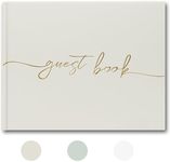 Wedding Guest Book - Elegant Guest Book for Weddings, Receptions, Baby Showers, and Special Events - 100 Blank Pages for Wedding Signatures and Photos (Beige)