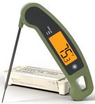 Lavatools PX1D Javelin PRO Duo Ultra Fast Professional Digital Instant Read Meat Thermometer for Grill and Cooking, 110cm Probe, Auto-Rotating Backlit Display, Splash Resistant – Olive