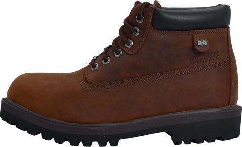 Skechers Men’s Waterproof Chelsea Boots, Dark Brown Leather – Size 9 UK