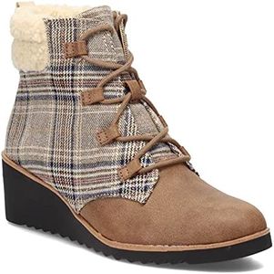 LifeStride Women's Zone Ankle Boot, Brown Plaid, 8.5 Wide