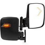 KapscoMoto 2x Universal Golf Cart Side Mirrors w/LED Turn Signal Indicators Compatible with EZGO, Club Car, Yamaha and Other Golf Cart Models