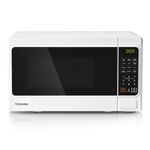 TOSHIBA 20 Liter 800W Digital Solo Small Microwave With 11 Power Levels, One-touch Express Cook with 6 Preset Recipe, Defrost, Digital Display, Perfect for 9'' pizza, Easy Clean, White- MM-EM20P(WH)