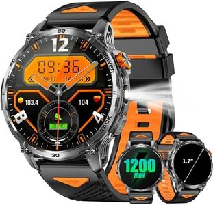 PODOEIL Military Smart Watch for Men, 1.7" HD Touchscreen, Bluetooth Call, 1000mAh Battery, Heart Rate/SpO2/BP, 110+ Sports Modes, 5ATM Waterproof for Android & iPhone