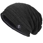 VECRY Mens Slouchy Knit Oversized Beanie Skull Caps Artistic Hats (Grey)