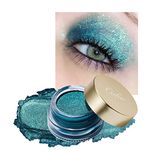 Oulac Teal Eyeshadow Green Glitter Eyeshadow Highly Pigmented Eye Shadow Waterproof & Long Lasting for Women with Moisturizing Formula. Multi-use for Highlighter. 6g (14)