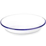 AMK® Falcon White Enamel Round Pie Rice Plate Baking Dish Tin 18cm Pasta Pies Tarts Kitchen Camping Home