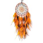 Donko Dream Catchers for Bedroom Adult Black&Orange Feather Dream Catcher for Wall Hanging Dream Catcher Wall Decor Ornaments Crafts Wall Art