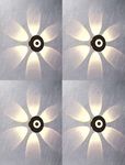 Groeien Plastic 12 (Pack Of 4) Watts Led Round Shape Six Way Indoor Outdoor Waterproof Wall Light (Warm White) (4)