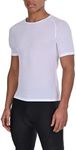TCA Men's T-Shirts Short Sleeve Cycling Base Layer Mens Activewear – Super Breathable See-Through Mesh Gym Top – Tight Fit Undershirt Running Top Men- White, S