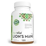 PlantVital Lions Mane Supplement - Lions Mane Mushroom Capsules- Lion Mane Mushrooms for Immune System Support - Source of fungal polysaccharides and antioxidants - Brain Supplement (120 count)