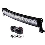 Willpower 32 inch 180W Curved Led Light Bar Flood Spot Combo with Wiring Harness Kit for Truck Off Road Car Led F150 12v 24v IP67