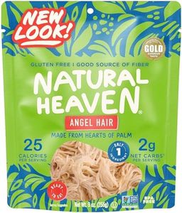 Natural Heaven Angel Hair Pasta, Hearts of Palm – Naturally Rich in Potassium, Low-Calorie Veggie Noodles, Keto & Gluten-Free Food, Vegan, 9 Oz Ea